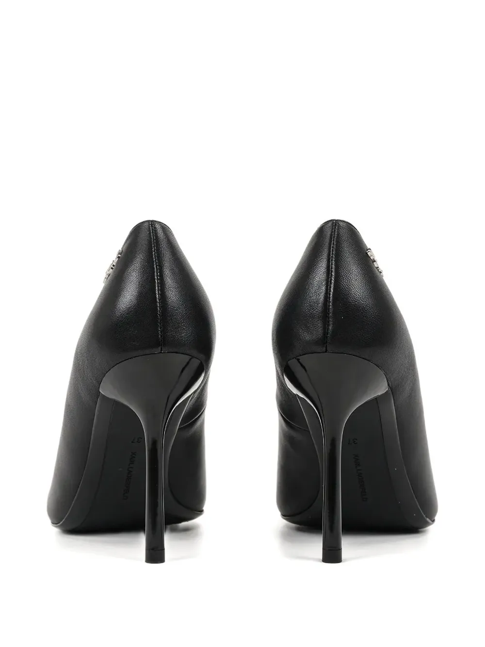 Karl Lagerfeld logo-plaque pointed-toe pumps Black