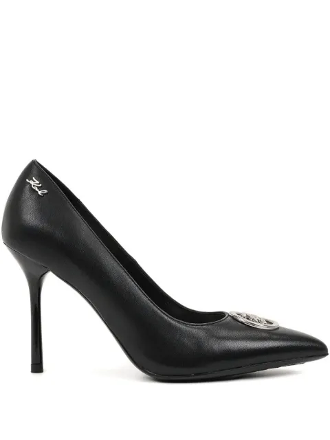 Karl Lagerfeld logo-plaque pointed-toe pumps
