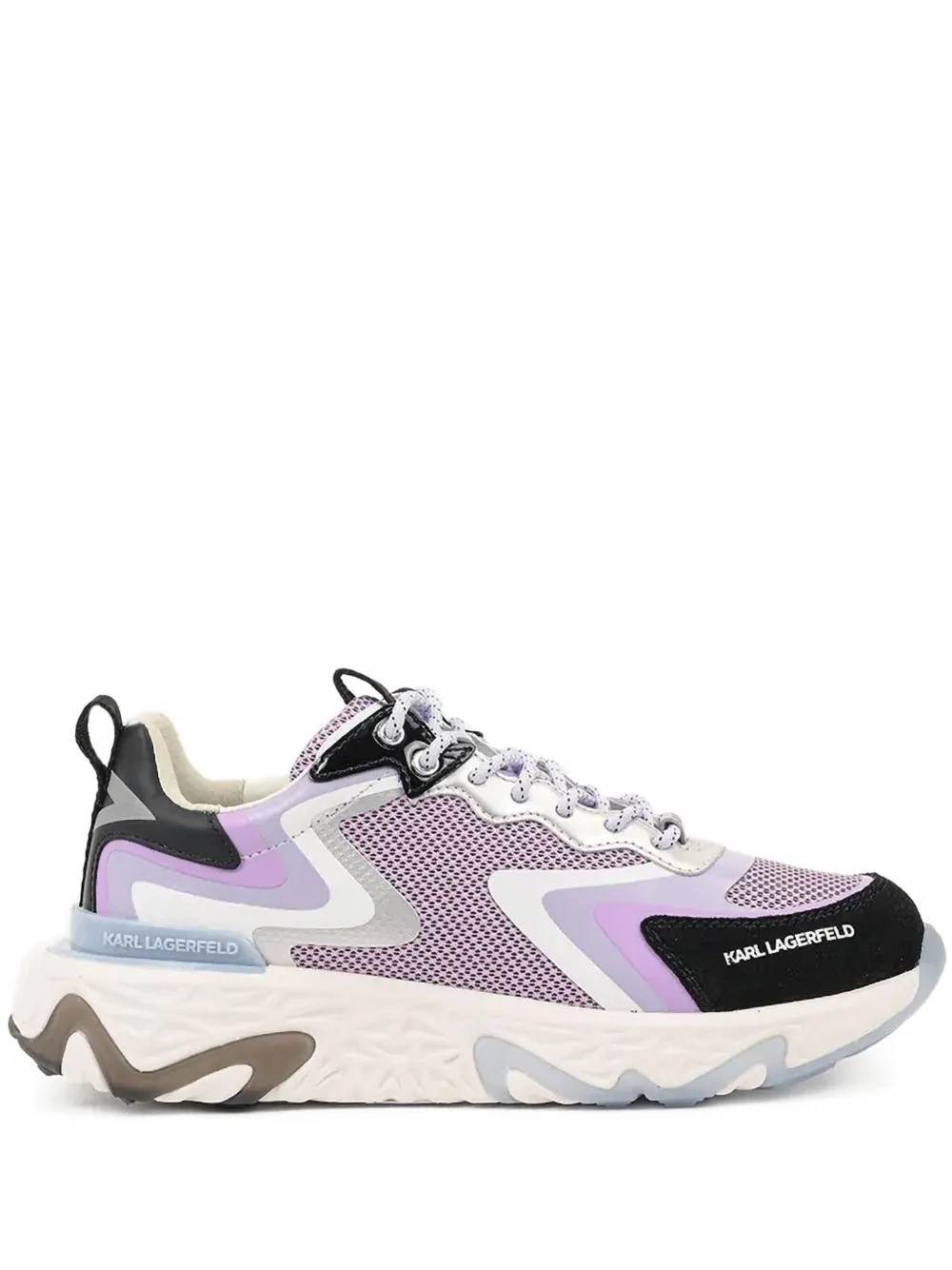 Karl Lagerfeld metallic-panelled mesh sneakers Purple