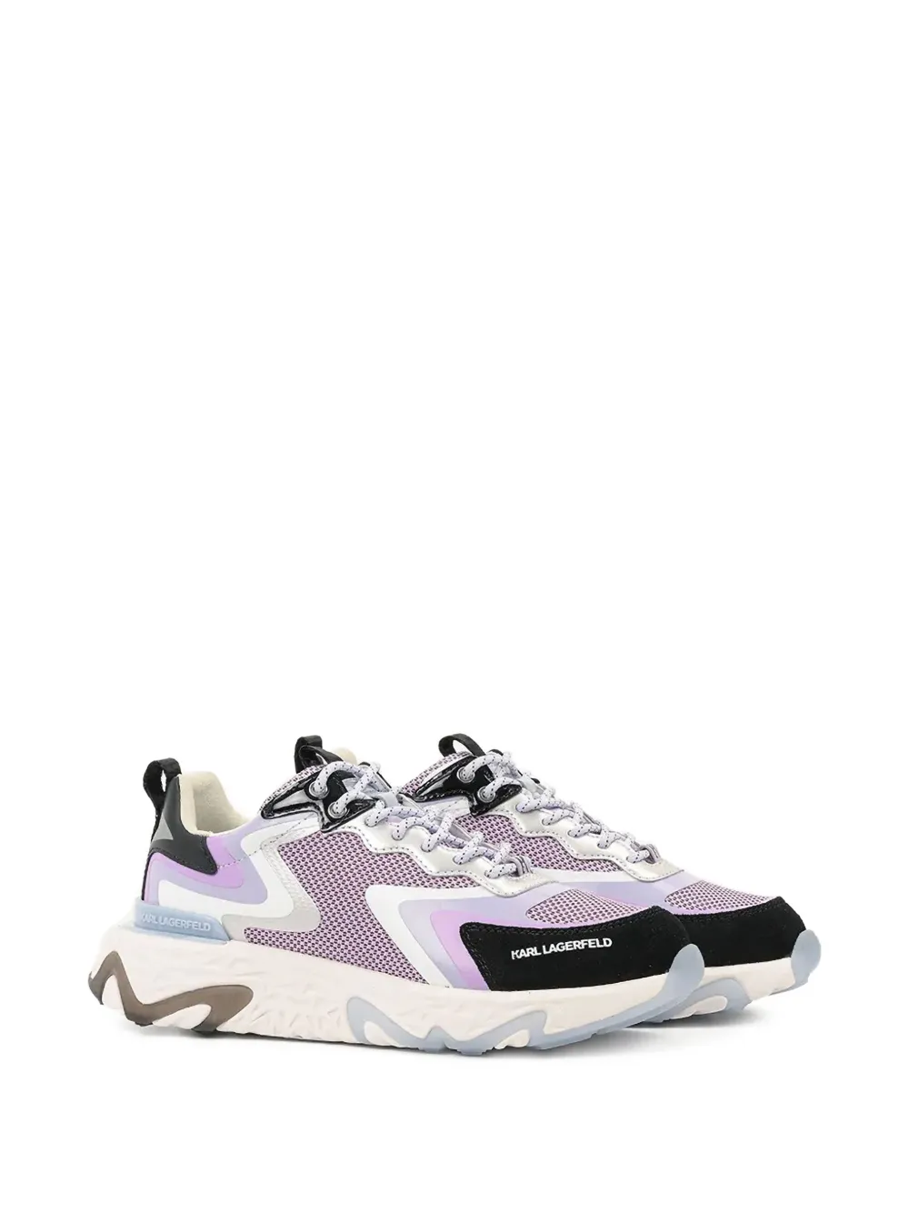 Karl Lagerfeld metallic-panelled mesh sneakers Purple