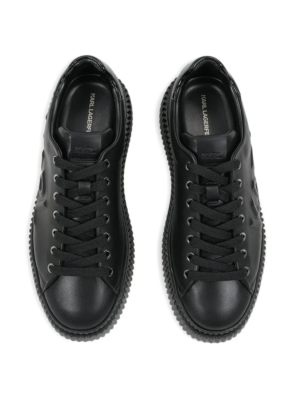 Karl Lagerfeld embossed logo platform sneakers Black