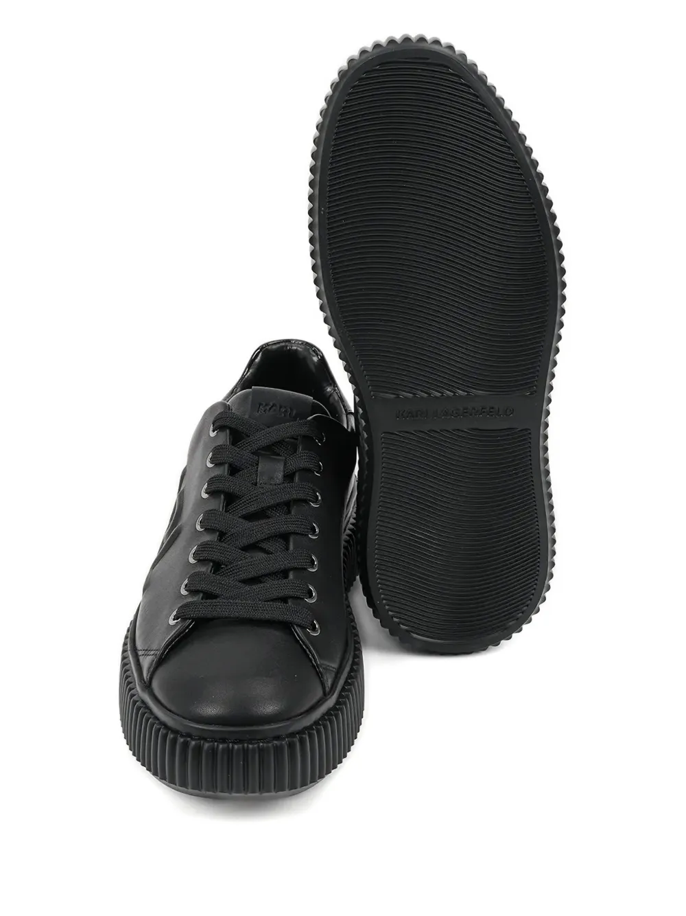 Karl Lagerfeld embossed logo platform sneakers Black
