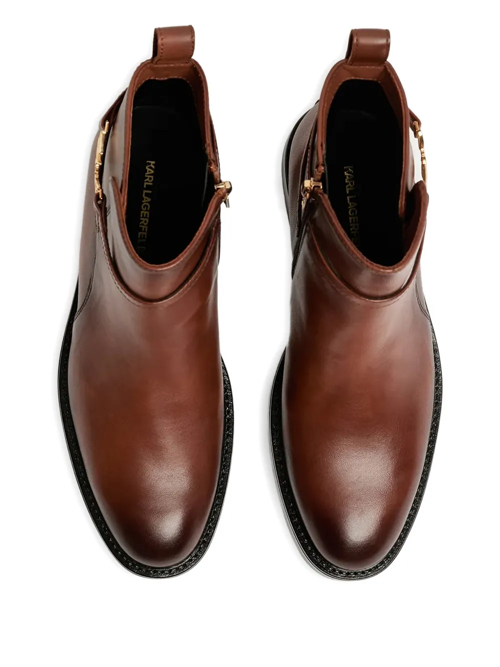 Karl Lagerfeld Blake Strap-detail Boots In Brown