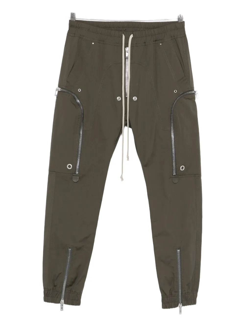 Rick Owens zip-detail cargo trousers Groen