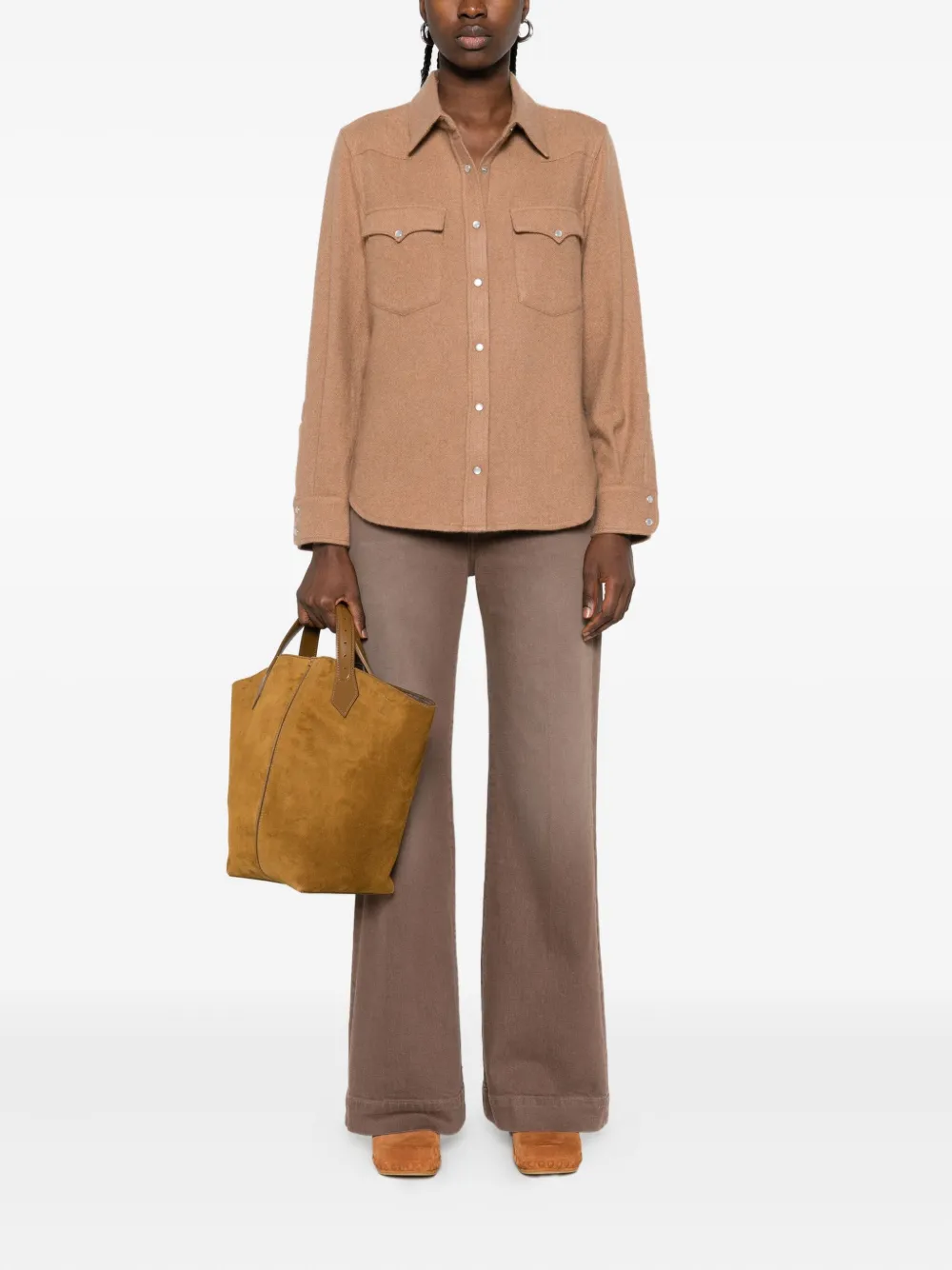 Kujten button-placket flap-pocket shirt - Bruin