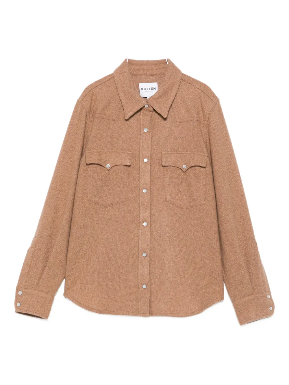 Kujten Button-placket Flap-pocket Shirt In Brown