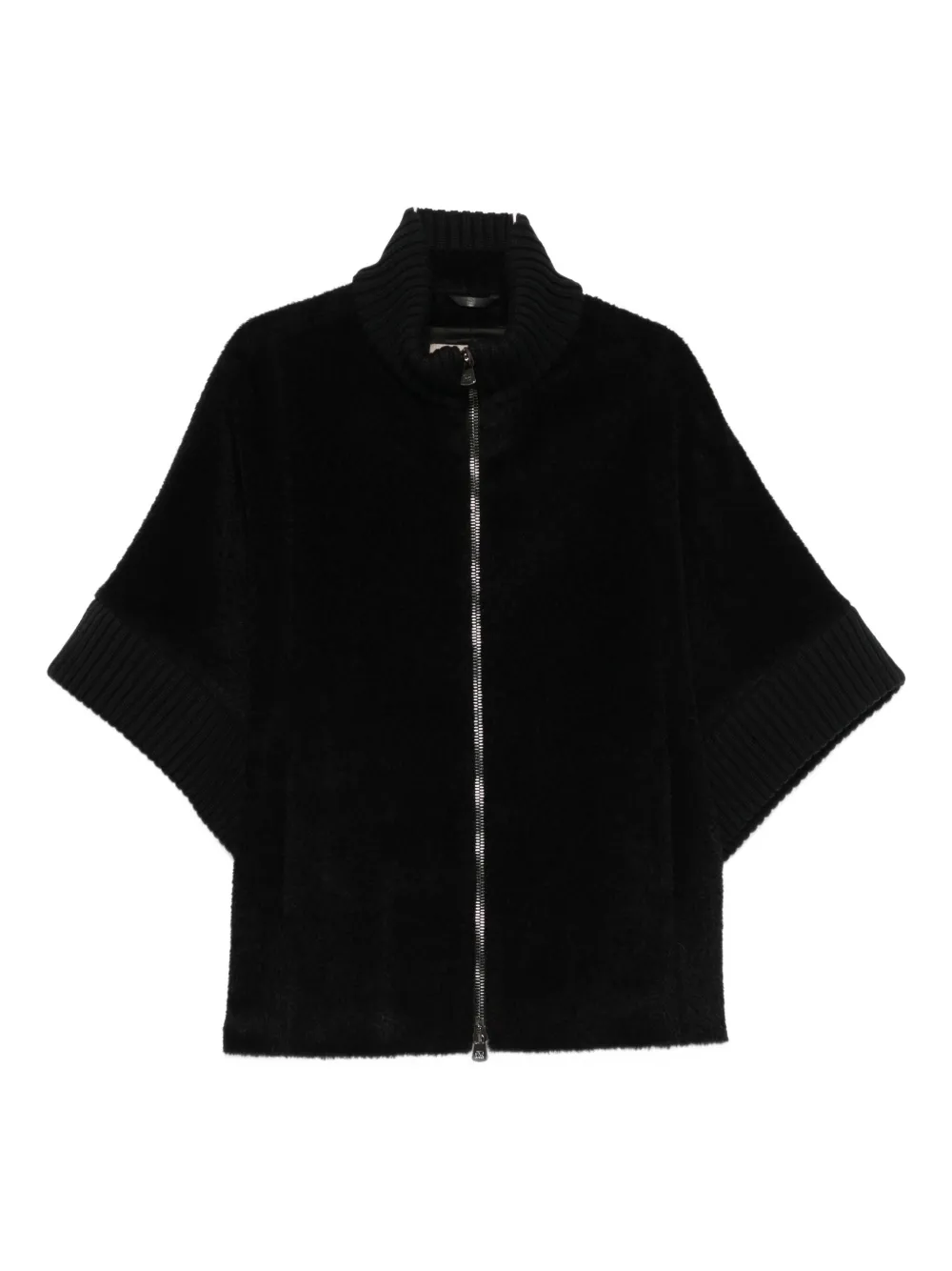 Cinzia Rocca Short-sleeve Zip-front Cardigan In Gold