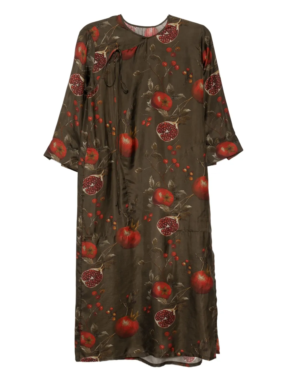 Uma Wang Jurk met print Bruin