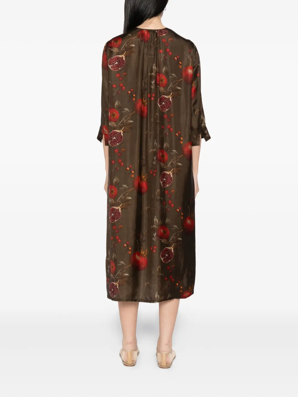 Uma Wang Jurk met print Bruin