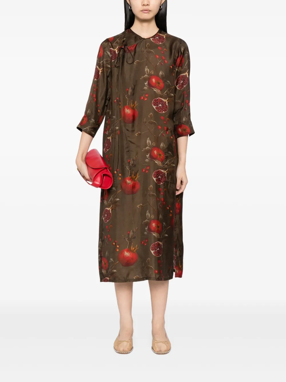 Uma Wang Jurk met print - Bruin