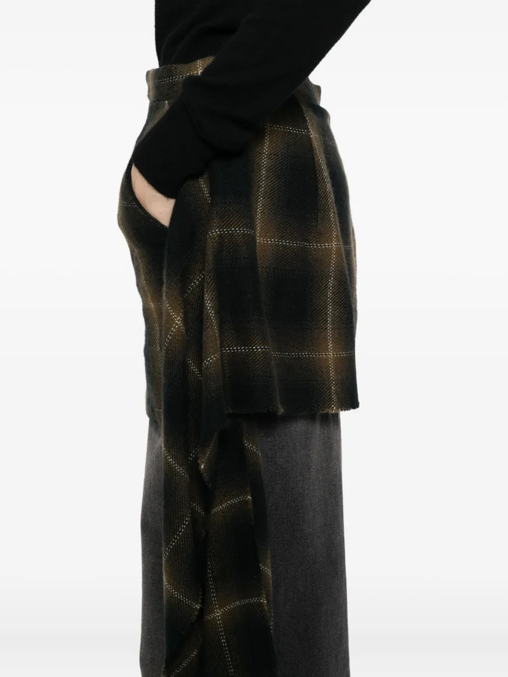 Maison MIHARA YASUHIRO Geruite rok Zwart