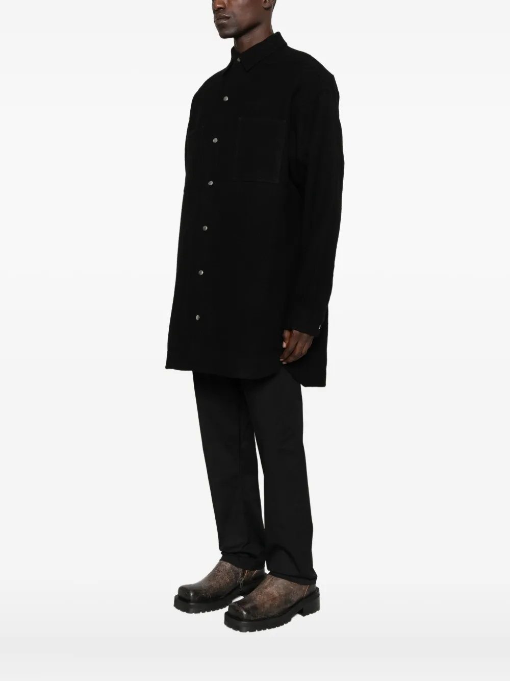 Rick Owens Shirtjack met knoopsluiting Zwart
