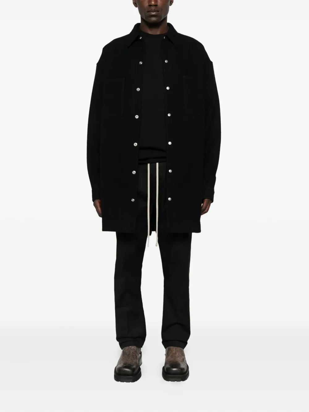 Rick Owens Shirtjack met knoopsluiting Zwart