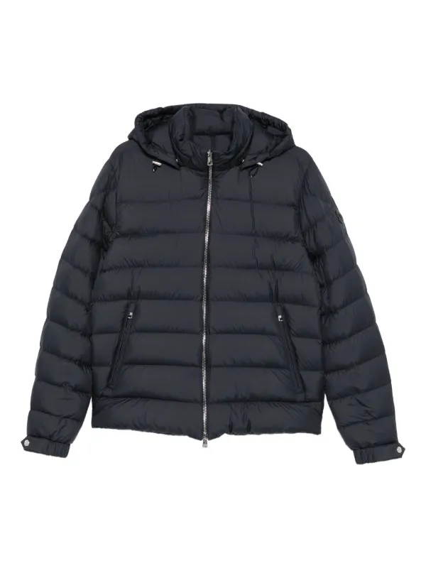 Moncler Hooded Quilted Jacket in Blue