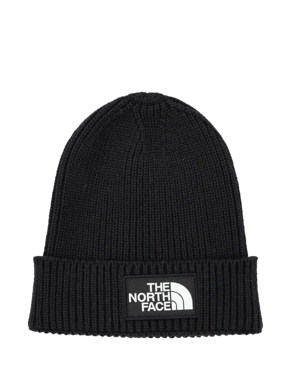 The North Face Kids Geribbelde muts met logopatch Zwart