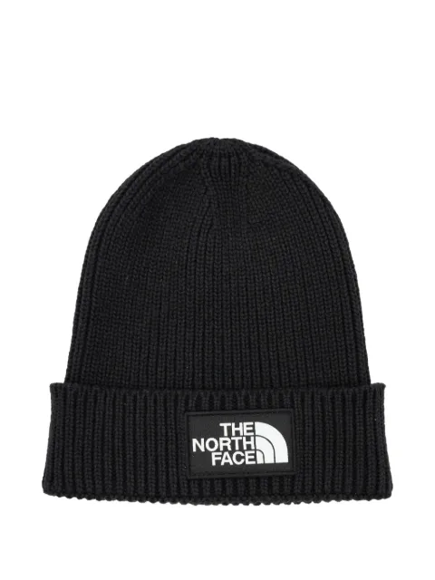 The North Face Kids logo-patch ribbed beanie