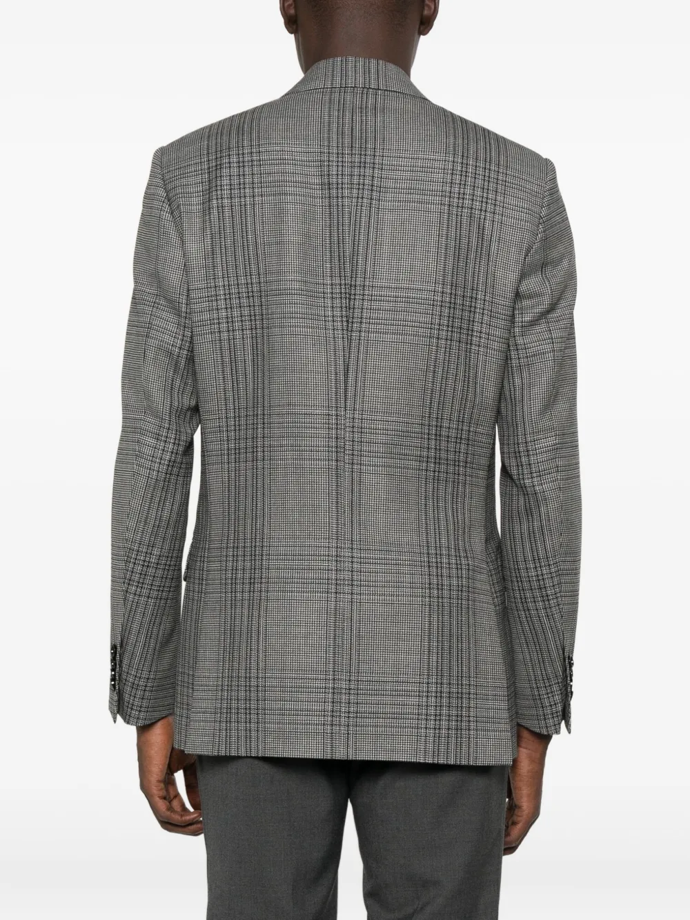 Lardini checked single-breasted blazer Grijs