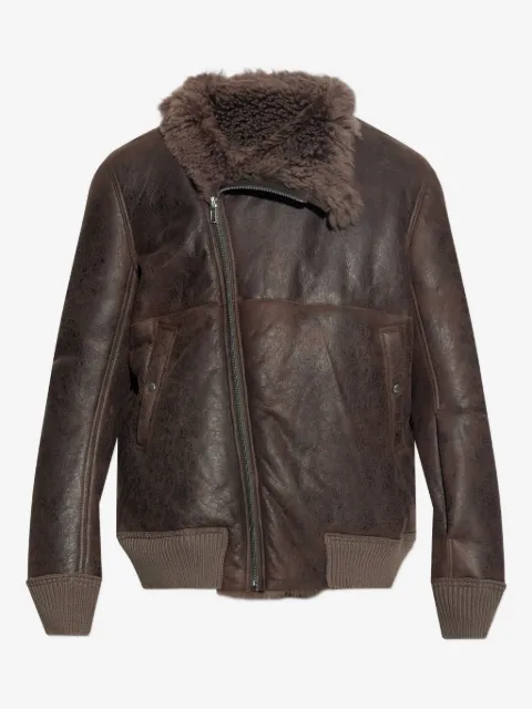 Rick Owens veste zippée à col en peau lainée