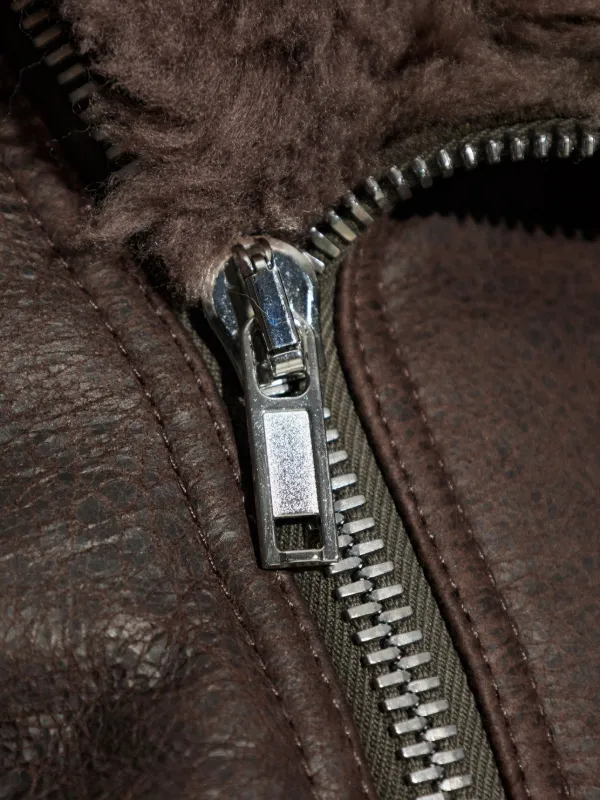 Rick Owens シアリングカラージップジャケット | ブラウン | FARFETCH JP