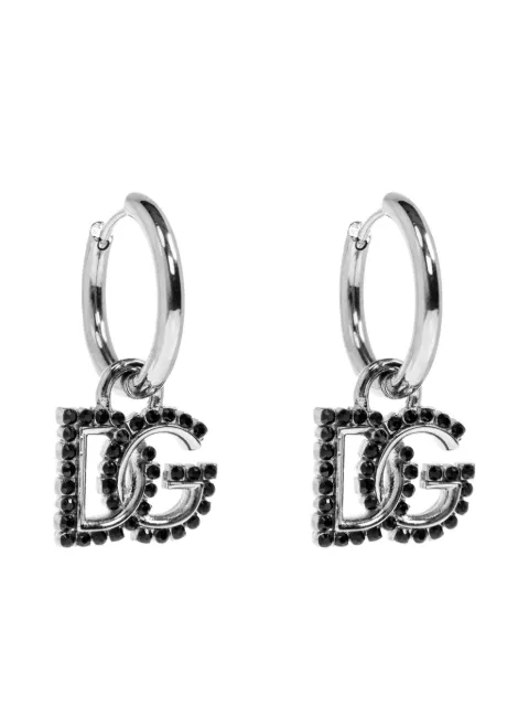 Dolce & Gabbana boucles d'oreilles à logo orné de cristaux