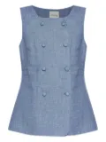 Posse double-breasted sleeveless waistcoat - Blue