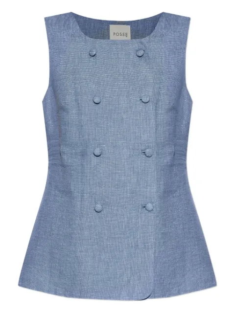 Posse double-breasted sleeveless waistcoat