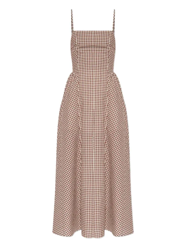 Posse Gingham Check Maxi Dress | Neutrals | FARFETCH ID Posse Gingham Check Maxi Dress | Neutrals | FARFETCH ID