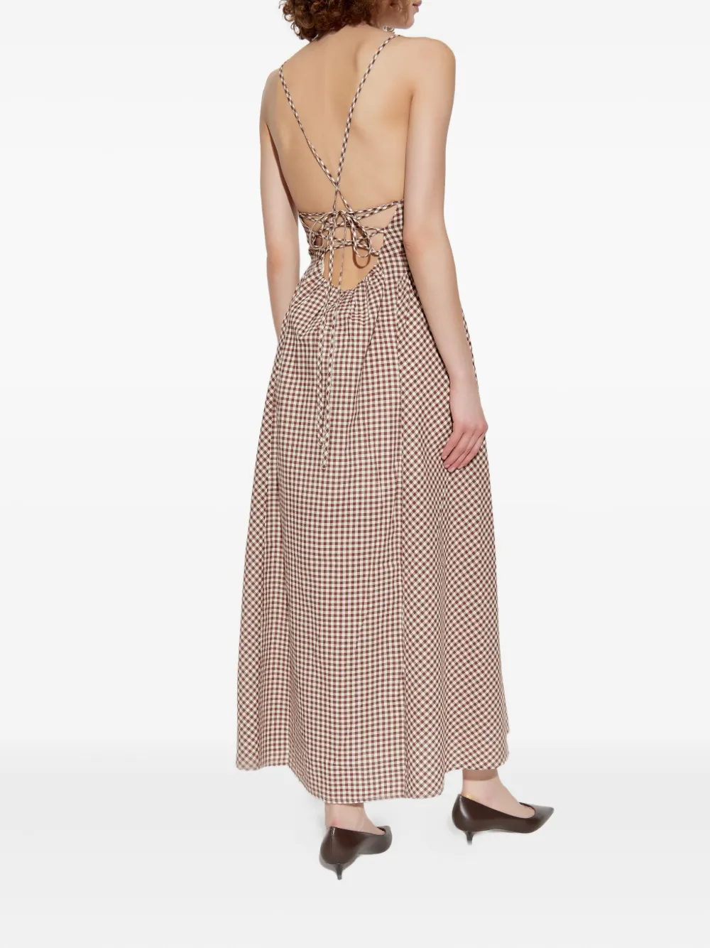  Posse Gingham Check Maxi Dress - Neutrals 