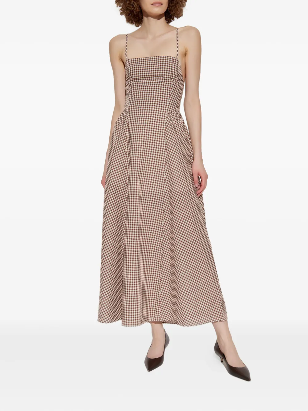 Posse gingham check maxi dress - Beige