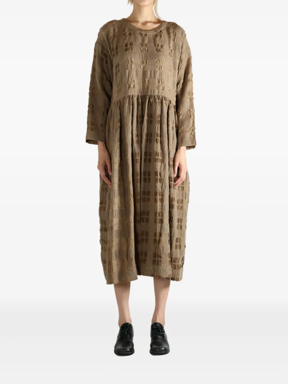 Uma Wang check-pattern midi dress Bruin