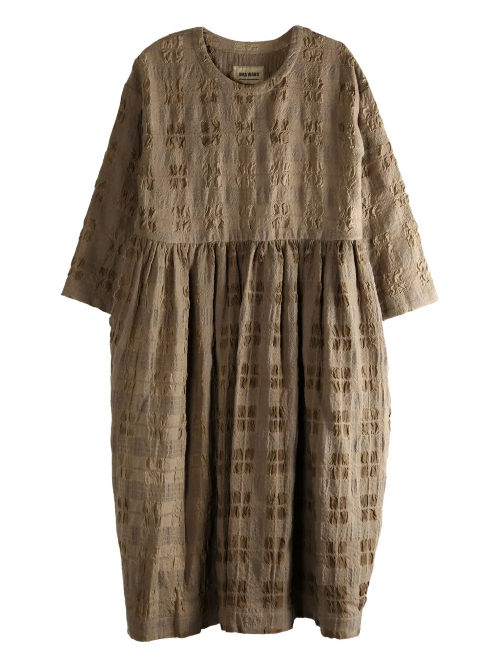 Uma Wang check-pattern midi dress Bruin