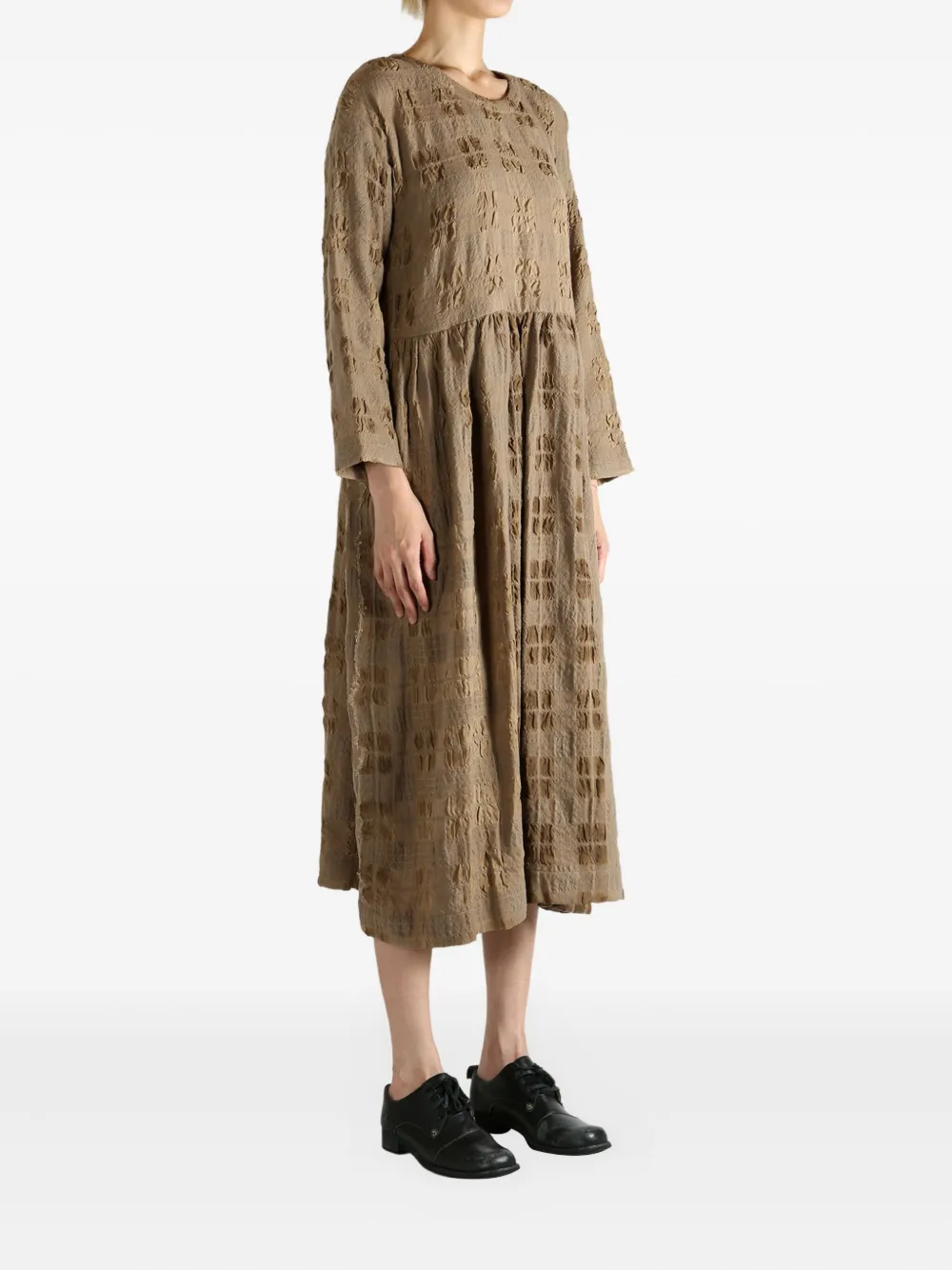 Uma Wang check-pattern midi dress Bruin