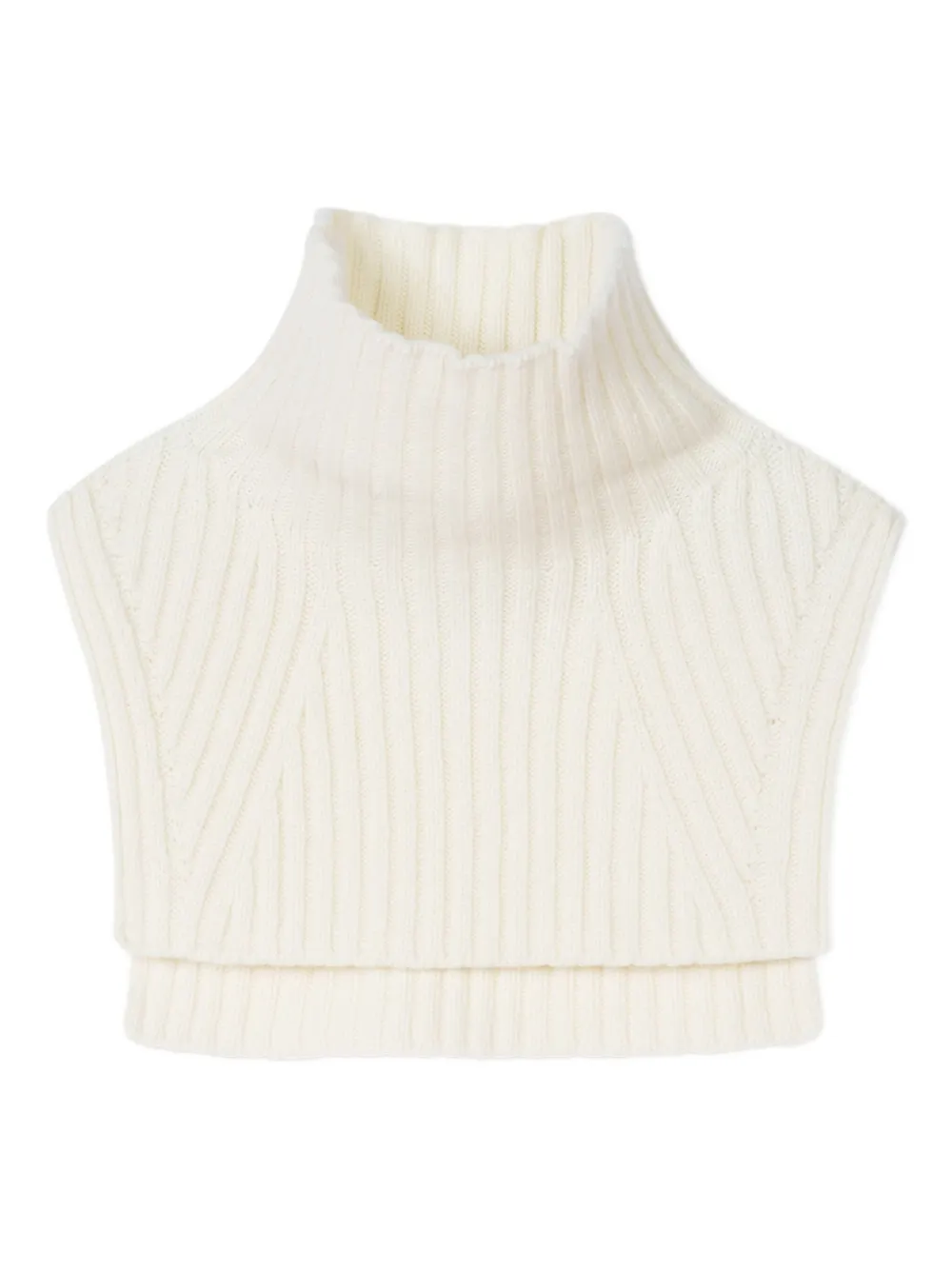 Eric Bompard ribbed-knit high-neck bib | White | Image 1