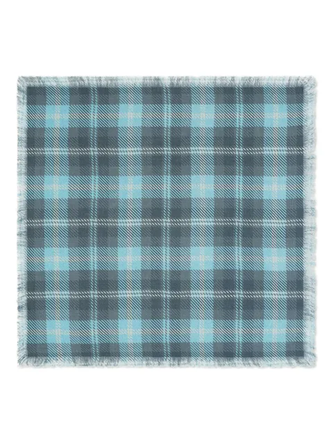 Eric Bompard checked fringed scarf