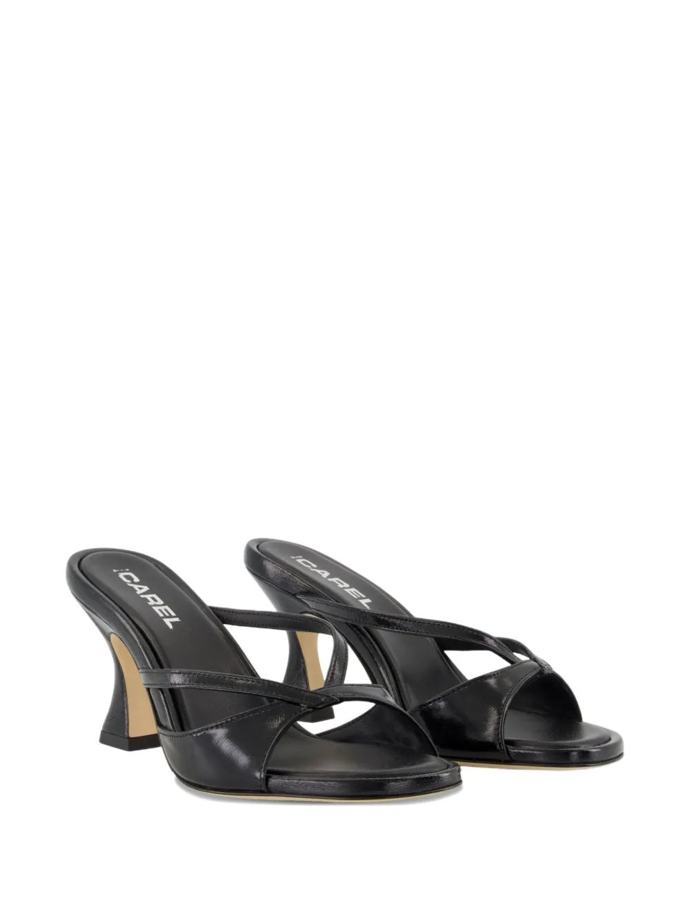 Carel Paris sculpted-heel cross-strap sandals Zwart