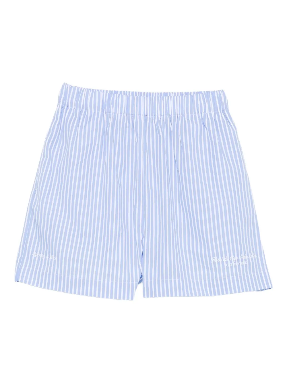 Sporty & Rich striped cotton shorts Blauw