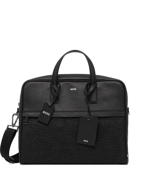 BOSS logo-plaque top-handle briefcase