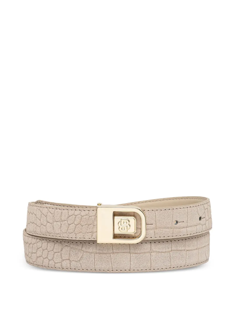 Hugo Boss Crocodile-embossed Belt In Neutral