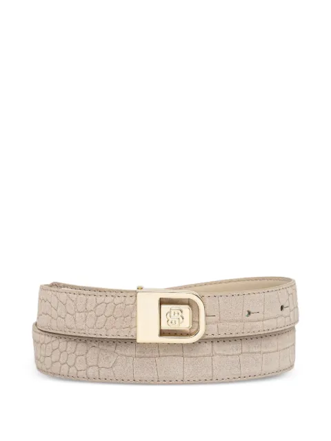 BOSS crocodile-embossed belt