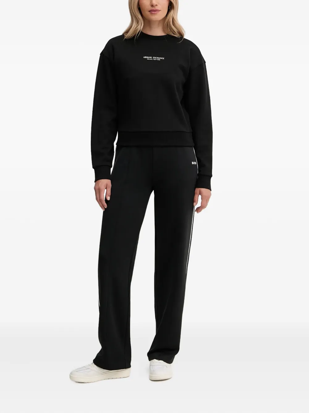 Hugo Boss Side-stripe Trousers In Black