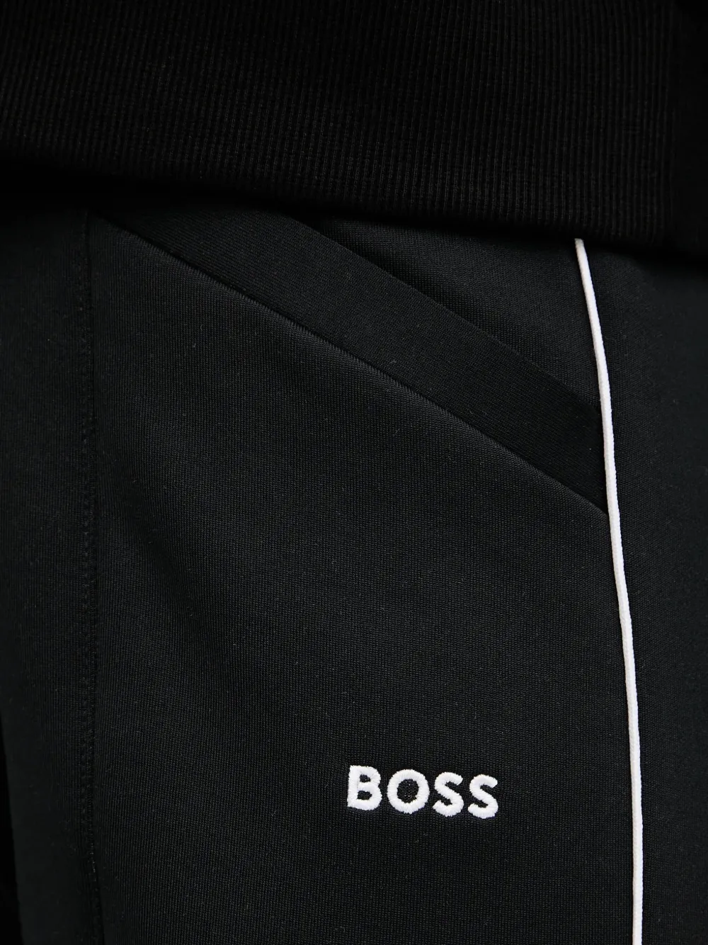 Hugo Boss Side-stripe Trousers In Black