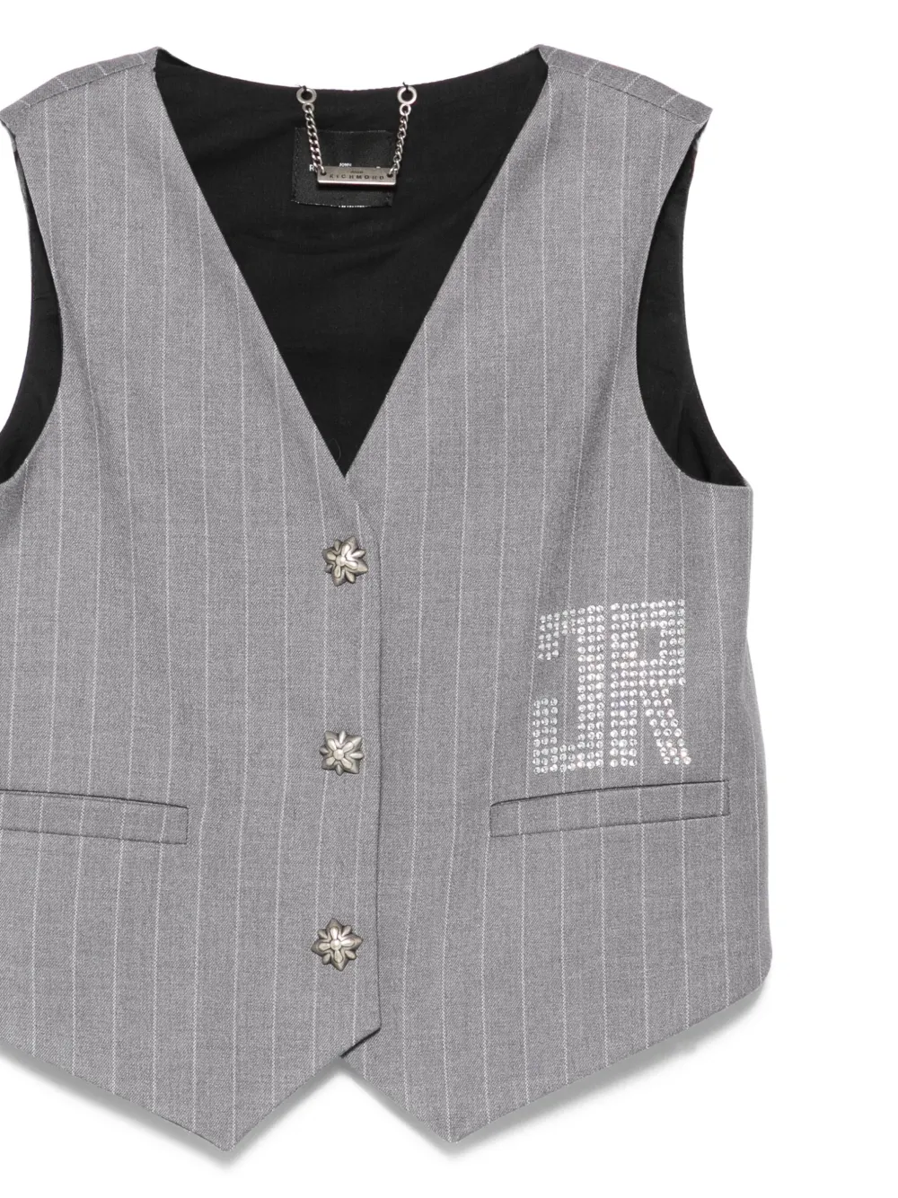 John Richmond Junior Gilet verfraaid met krijtstreep Blauw