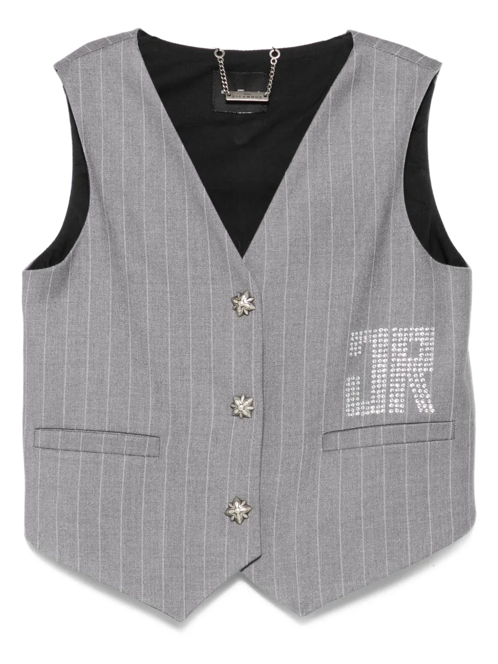 John Richmond Junior Gilet verfraaid met krijtstreep Blauw