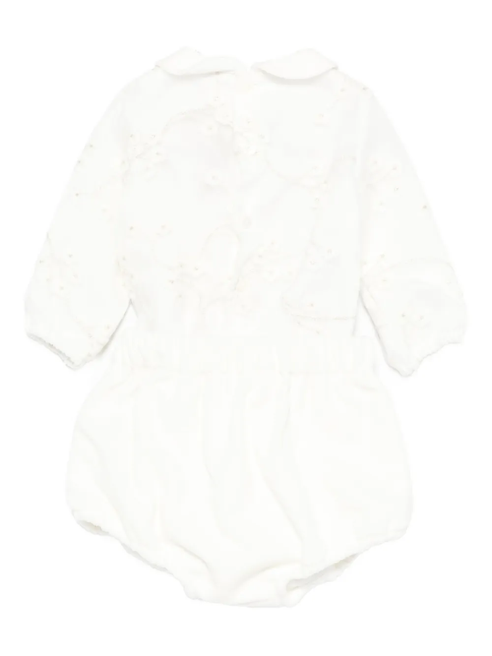 La Stupenderia peter-pan collar embroidered body - Wit