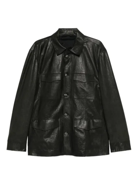 Giorgio Armani buttoned pocket leather jacket