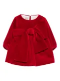 La Stupenderia bow-detail velvet dress set (set of two) - Red