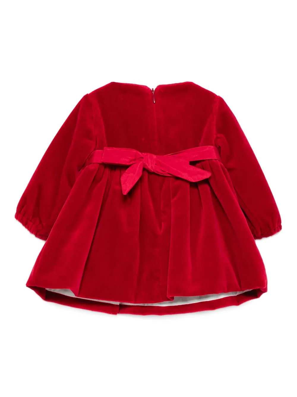 La Stupenderia bow-detail velvet dress set (set of two) - Rood