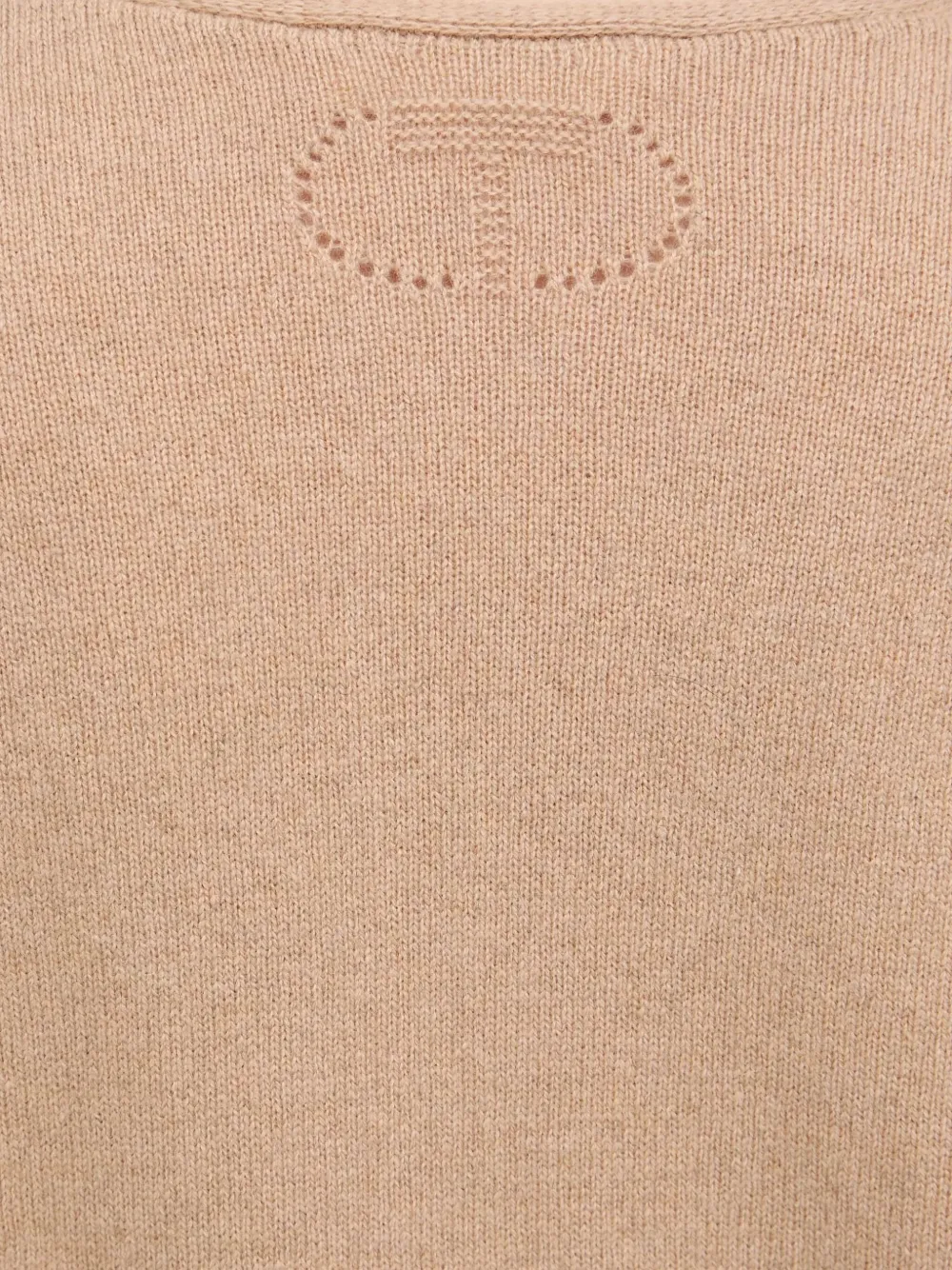 Twinset U-neck Ribbed Sweater In Neutral