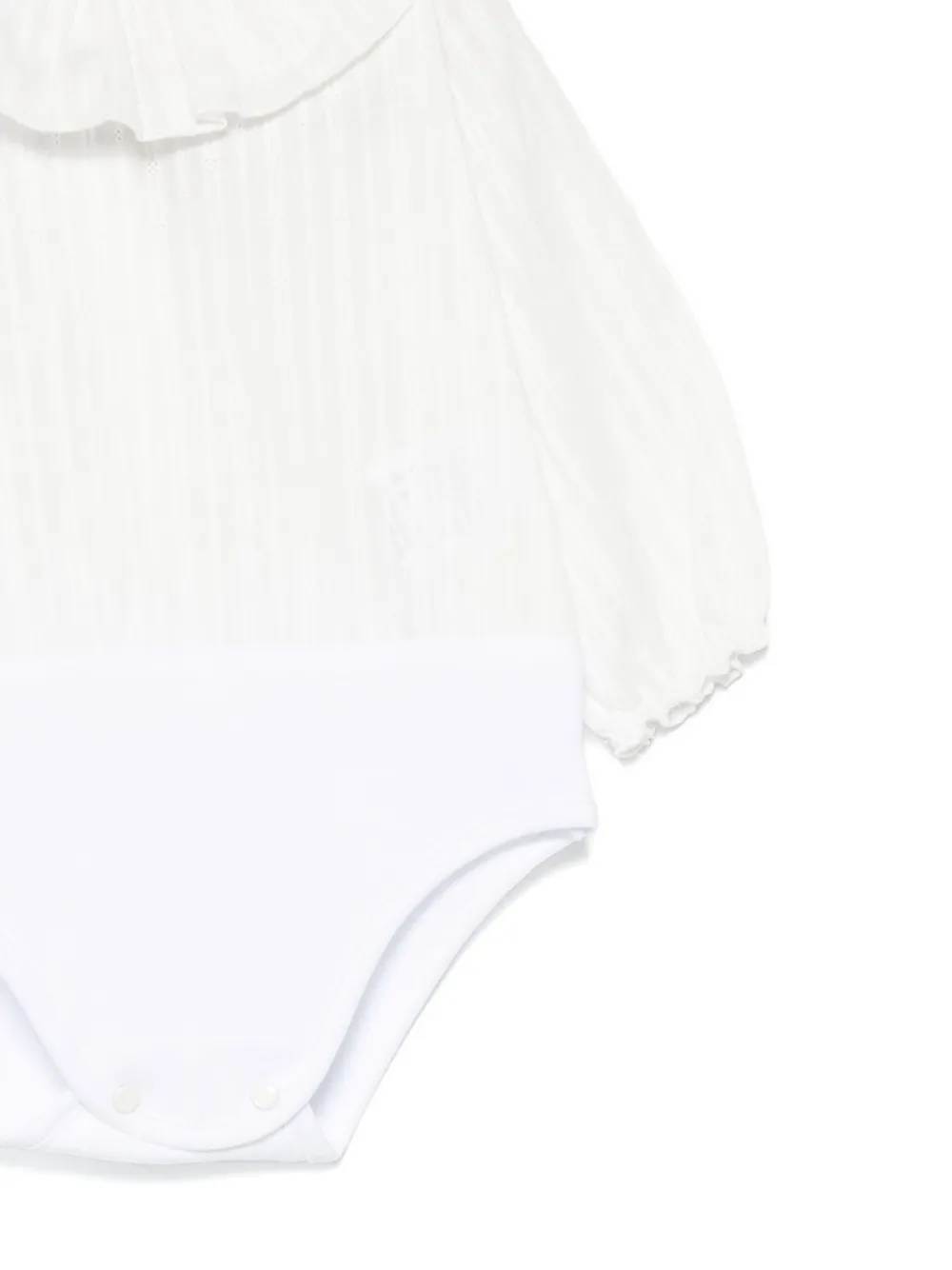 La Stupenderia Body met ruches en bloemblaadjes Wit
