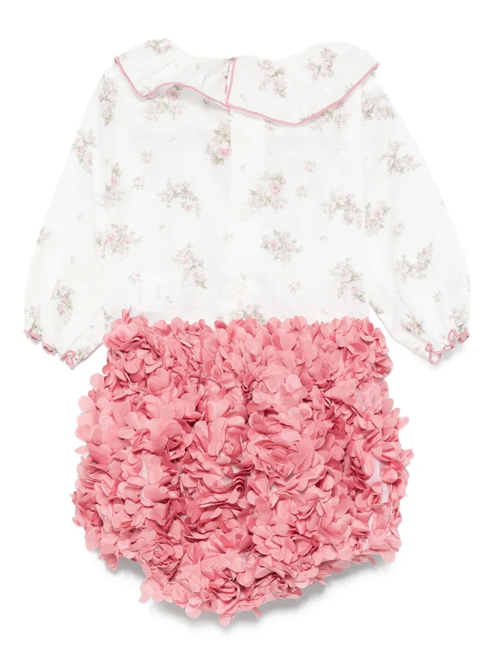 La Stupenderia floral-print ruffled bodies set (set of two) - Wit